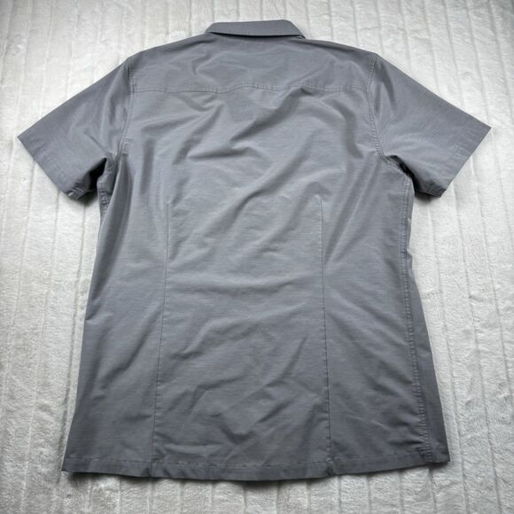 Vuori Shirt SS Bridge Button Down Men's L Light Gray Stretch Performance Comfort - Picture 2 of 11